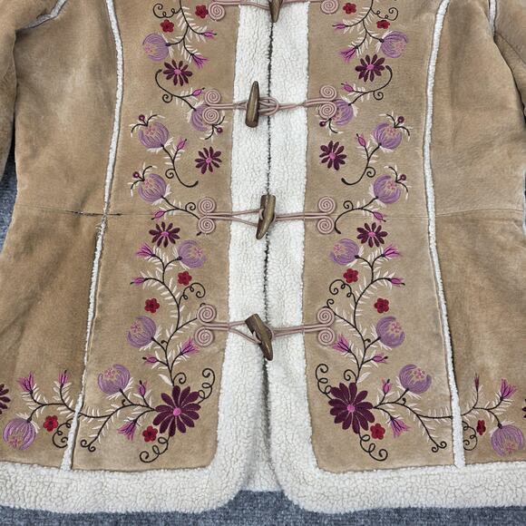 St Johns Bay Jacket Womens Large Embroidered Floral VTG 90s Phoebe Friends Boho - Picture 7 of 16